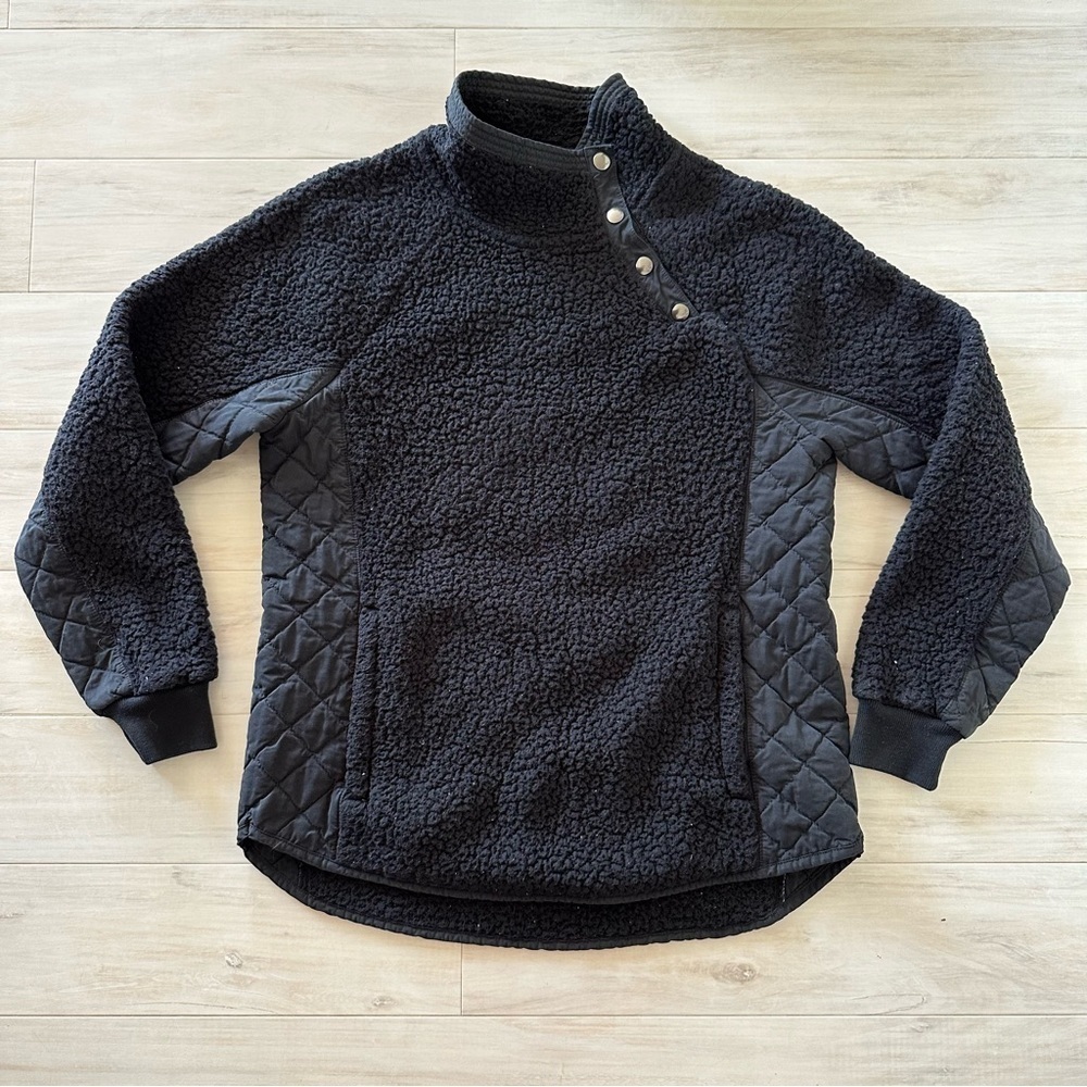 Abercrombie & Fitch Black Sherpa Pullover Sweater